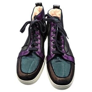 Christian Louboutin Louis Mesh High Top Sneakers Iridescent EU 39